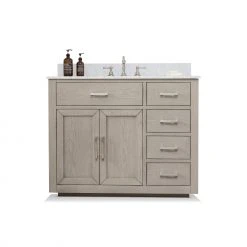 Www.urbanfurnishing.net Grace 42" Mid-century Vanity Set With Carrara White Quartz Top - Antique Gray Oak (SOLD OUT) All Bathroom Vanities