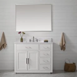 Www.urbanfurnishing.net Grace 42" Vanity Set With Carrara White Quartz Top - White (SOLD OUT)