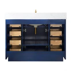 Www.urbanfurnishing.net All Bathroom Vanities Grace 48" Vanity Set With Carrara White Quartz Top - Navy Blue 35 Www.urbanfurnishing.net All Bathroom Vanities Grace 48
