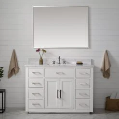 Www.urbanfurnishing.net All Bathroom Vanities Grace 48" Vanity Set With Carrara White Quartz Top - White (SOLD OUT)