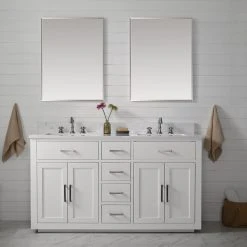 Www.urbanfurnishing.net Grace 60" Vanity Set With Carrara White Quartz Top - White (SOLD OUT)