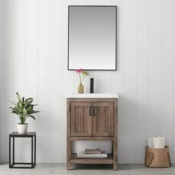Www.urbanfurnishing.net All Bathroom Vanities Harvey 24" Single Bathroom Vanity Set - Brown Spruce