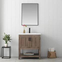 Www.urbanfurnishing.net All Bathroom Vanities Harvey 30" Single Bathroom Vanity Set - Brown Spruce