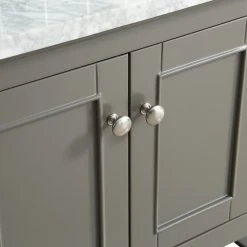 Www.urbanfurnishing.net All Bathroom Vanities Silvia 48" Vanity Set With White Italian Carrara Marble Top - Distressed Gray 23 Www.urbanfurnishing.net All Bathroom Vanities Silvia 48