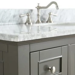 Www.urbanfurnishing.net All Bathroom Vanities Silvia 48" Vanity Set With White Italian Carrara Marble Top - Distressed Gray 22 Www.urbanfurnishing.net All Bathroom Vanities Silvia 48