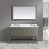 Www.urbanfurnishing.net Silvia 60" Vanity Set With White Italian Carrara Marble Top - Distressed Gray 1 Www.urbanfurnishing.net Silvia 60" Vanity Set With White Italian Carrara Marble Top - Distressed Gray